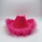 4E's Novelty Hot Pink Cowgirl Hat with Feathers & Heart Sunglasses – Cowboy Hat for Adults